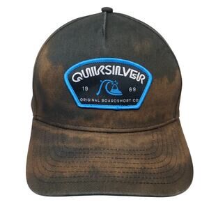 Quiksilver 1969 Patch Snapback Hat Black One Size Adjustable Outdoor